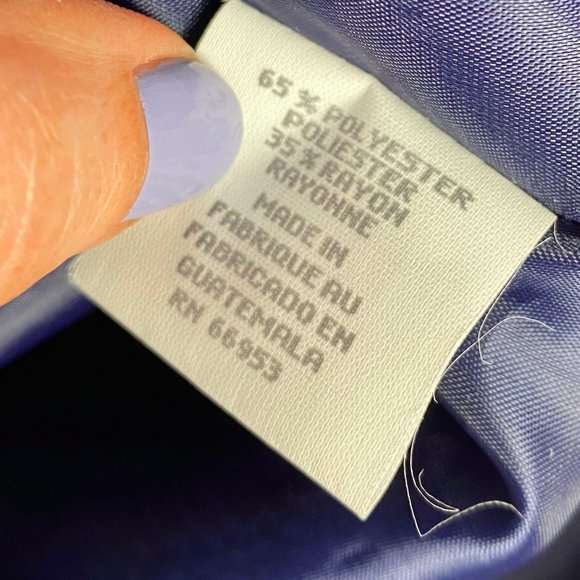 Vtg Leslie Fay 14 XL Blazer Jacket Navy Blue Gold Nautical Gingham Career - Picture 6 of 6